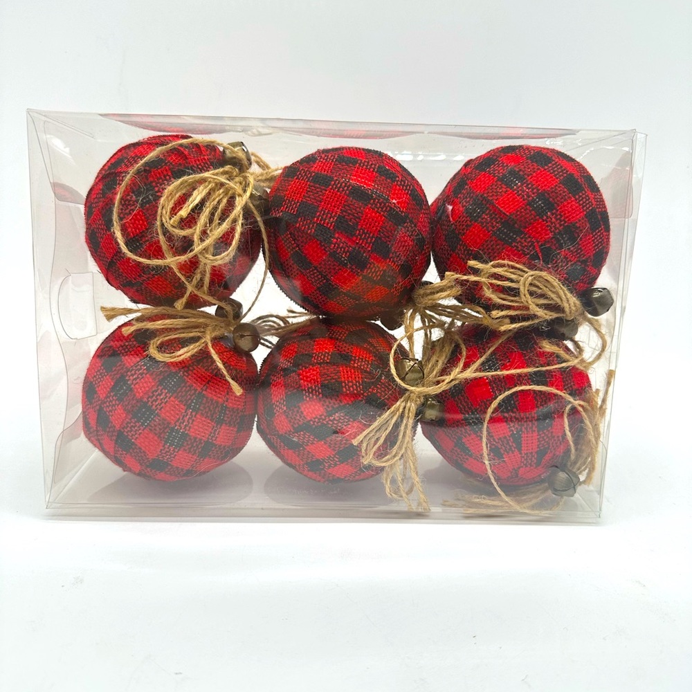 Rustic Holiday Christmas Ball, New Year Party- Pack of 6